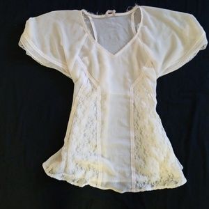 Free People Flowy Lace Top